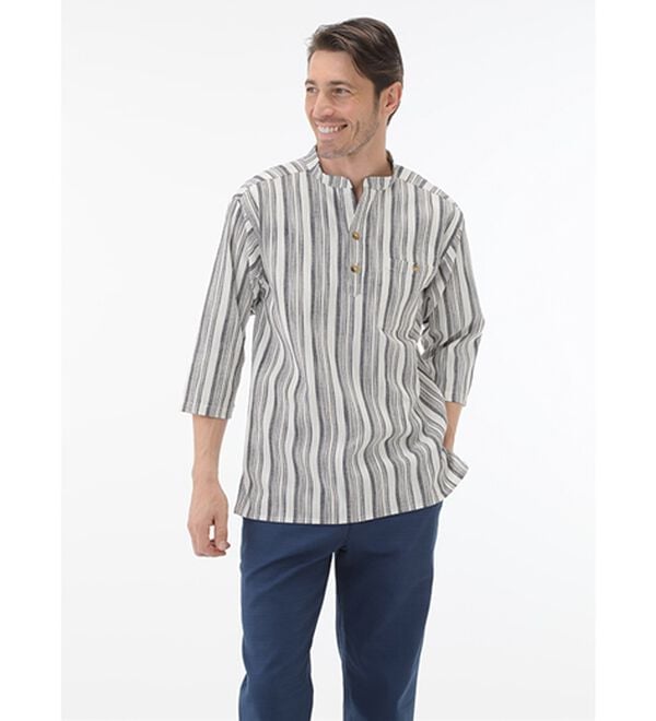 「ざっくり木綿のゆったりリラックスシャツ（メンズシャツ）」｜詳細画像