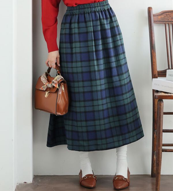 フランネル チェック フレアスカート - ベルーナ【公式】