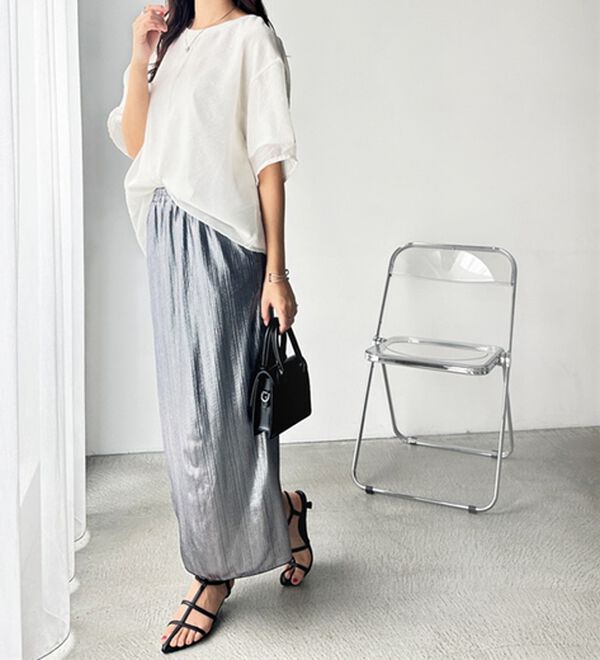 GeeRA（ジーラ）の「シャイニーナロースカート（ロングスカート）」｜詳細画像