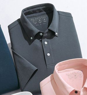 「猛暑に役立つ７得ビズポロ（メンズポロシャツ）」｜チャコール