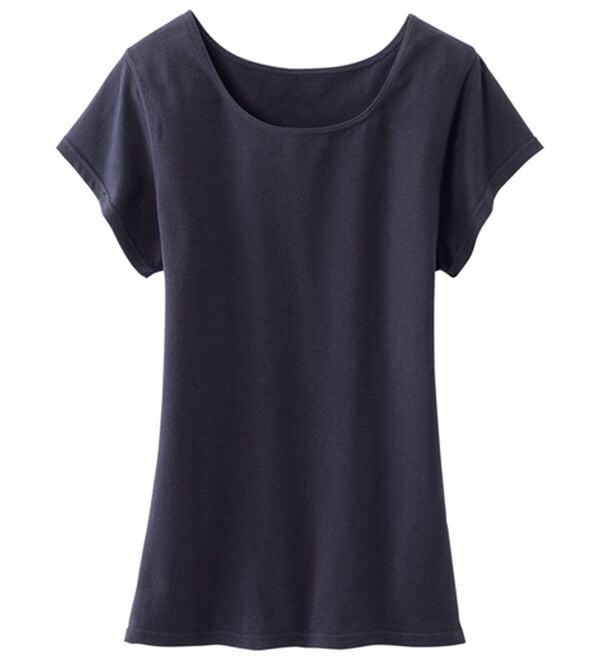 LAVIENNE（ラヴィエンヌ）の「スーッと猫背をケアするインナー（肌着・インナーウェア）」｜ブラック フレンチ袖