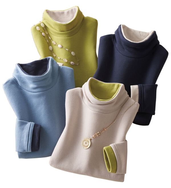 LAVIENNE（ラヴィエンヌ）の「おしゃれな配色あったか裏起毛プルオーバー（カットソー）」｜詳細画像