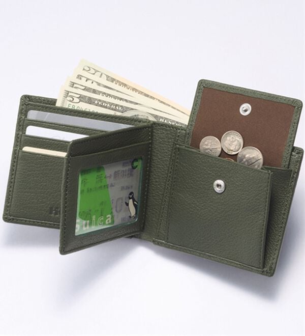 「＜ヒロココシノ・オム・ベーシック＞ソフトレザー折財布（メンズ財布・パスケース）」｜詳細画像