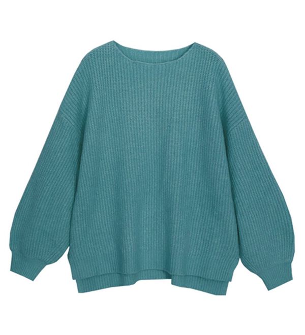 Pierrot（ピエロ）の「【洗濯機で洗える】ネックが選べるふんわりボリューム袖ニット（ニット・セーター）」｜詳細画像