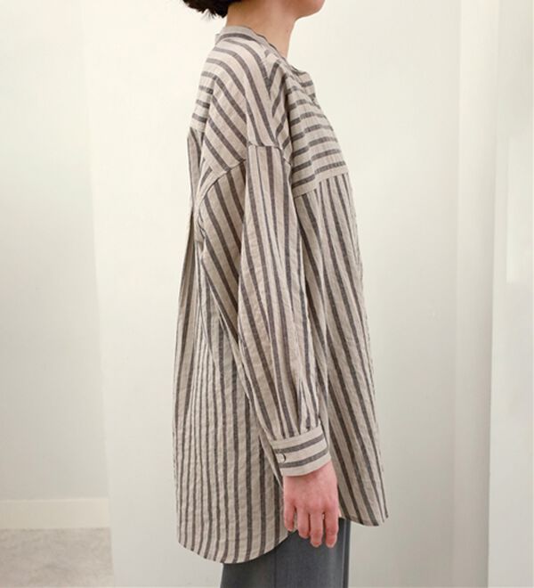 BELLUNA（ベルーナ）の「綿麻素材クレイジーデザインシャツ（チュニック）」｜詳細画像