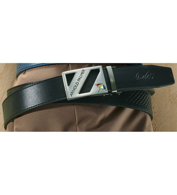 「＜アーノルド　パーマー＞パンチングメッシュベルト（メンズベルト）」｜ブラック