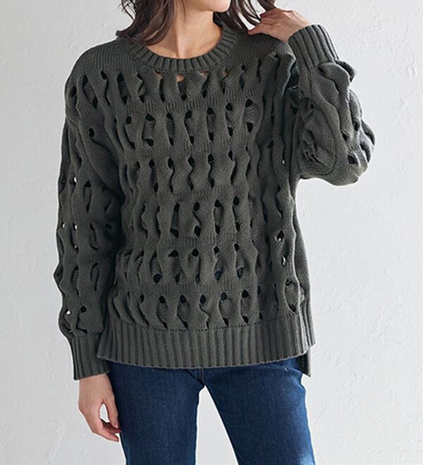 BELLUNA（ベルーナ）の「冬のコーデにちょい足し♪シアーハイネックプルオーバー（カットソー）」｜詳細画像