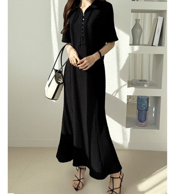 GeeRA（ジーラ）の「全骨格細見え！表面感素材マーメイドワンピース（その他ワンピース）」｜詳細画像