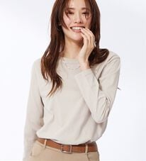 BELLUNA（ベルーナ）の「綿１００％大人顔サマ見えプルオーバー（カットソー）」