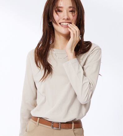 BELLUNA（ベルーナ）の「綿１００％大人顔サマ見えプルオーバー（カットソー）」