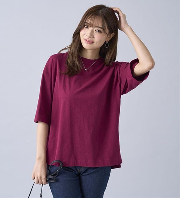 BELLUNA（ベルーナ）の「ひんやリッチコットン大人のゆったりプルオーバー（カットソー）」｜詳細画像