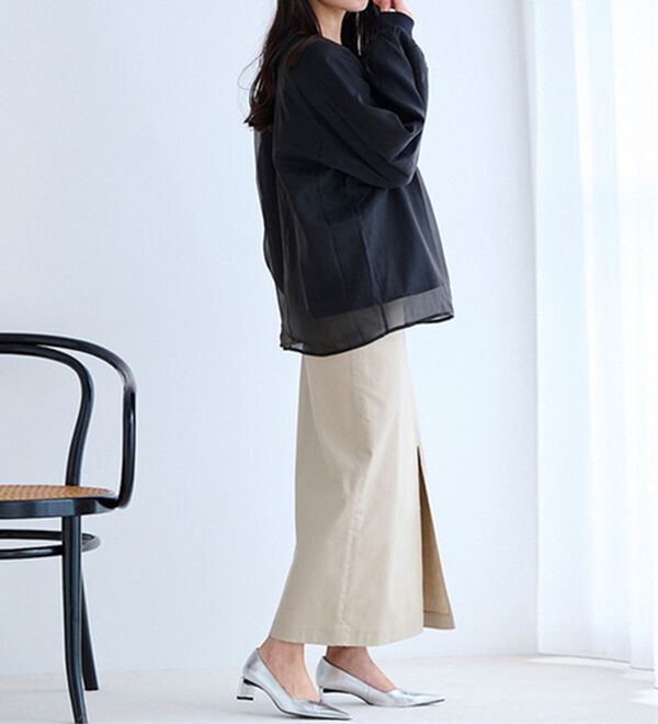 RANAN（ラナン）の「裏起毛シアー素材レイヤードスウェット（カットソー）」｜詳細画像