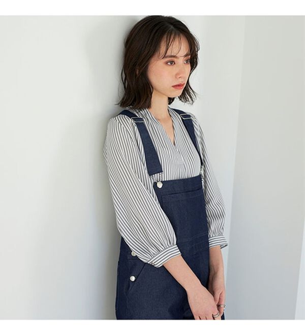 GeeRA（ジーラ）の「シルエットきれい！上品7分袖デザインブラウス（ブラウス）」｜詳細画像