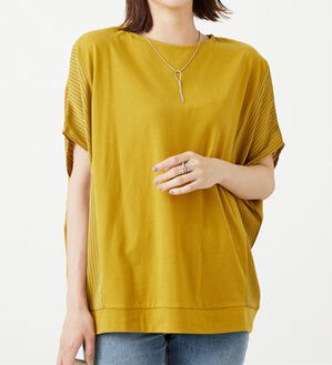 BELLUNA（ベルーナ）の「サイドシャドーストライプ切替チュニック（チュニック）」｜カラシ