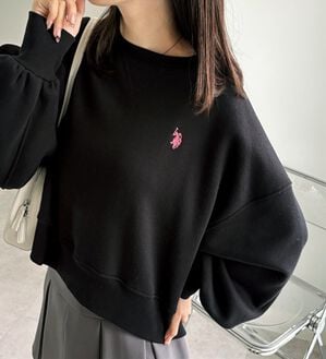 GeeRA（ジーラ）の「【Ｕ．Ｓ．ＰＯＬＯ　ＡＳＳＮ】ショートスウェット（トレーナー・スウェット）」｜ブラック