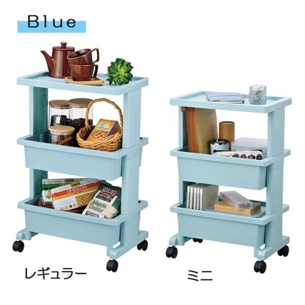 iellio（イエリオ）の「日本製リセ　テーブルワゴン３段＜キッチンワゴン・バスケットトローリー・ラック・省スペース・小物収納＞（リビング用品）」｜詳細画像