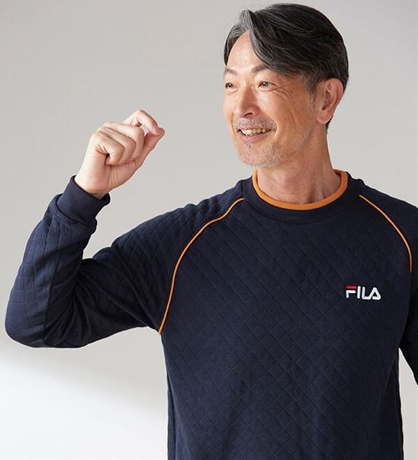 「【２着組】＜フィラ＞肌側綿１００％スポーティパジャマ（メンズルームウェア）」｜詳細画像
