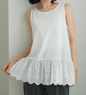 BELLUNA（ベルーナ）の「裾レース使いレイヤード用タンクトップ（タンクトップ・キャミソール）」｜詳細画像