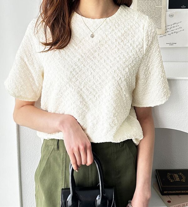 GeeRA（ジーラ）の「ふくれジャカードテクスチャーブラウス（ブラウス）」｜詳細画像