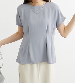 BELLUNA（ベルーナ）の「〈オフィス対応〉タックデザインブラウス（ブラウス）」｜ブルーグレー