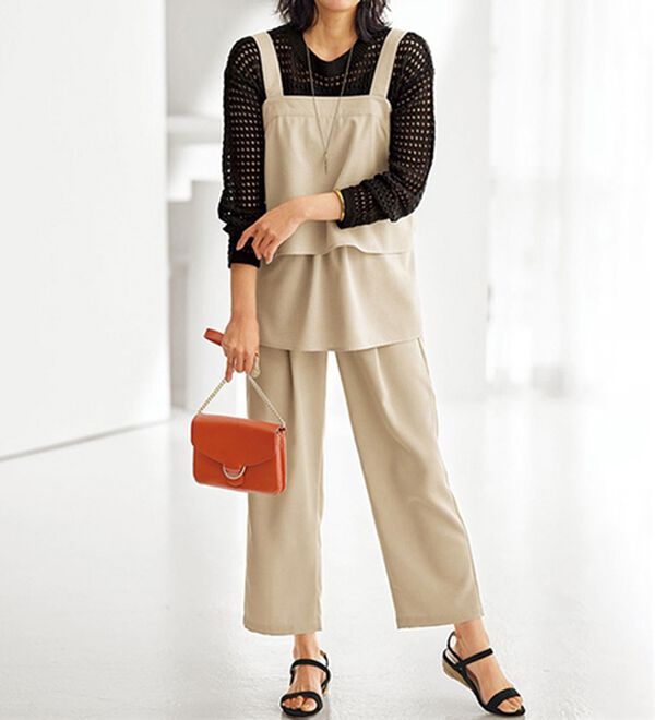 BELLUNA（ベルーナ）の「涼やか麻タッチメッシュニットプルオーバー（ニット・セーター）」｜詳細画像