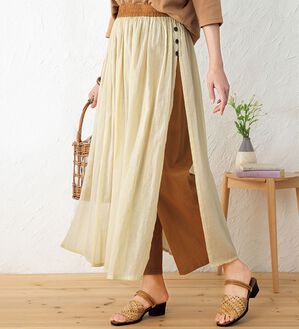 ルフラン（ルフラン）の「涼風まとう＊りらさらパン（その他パンツ）」｜ベージュ系