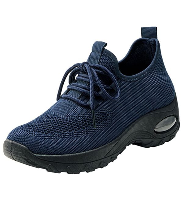 BELLUNA（ベルーナ）の「軽量ニットエアソールデザインスニーカー（スニーカー）」｜ネイビー