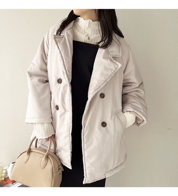 GeeRA（ジーラ）の「トレンチデザインフェイクダウンジャケット（ダウンコート・ジャケット・ベスト）」｜詳細画像