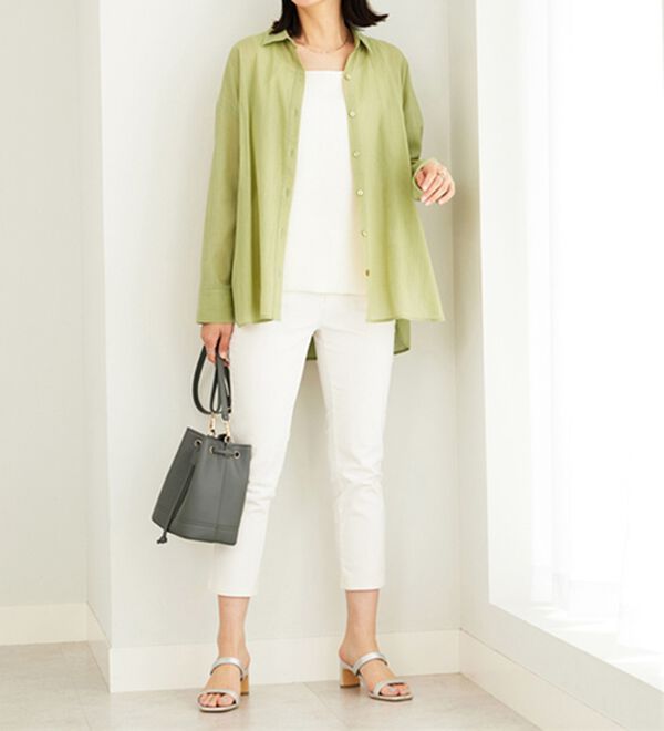 BELLUNA（ベルーナ）の「大人のシアー感！綿１００％楊柳素材シャツ（シャツ）」｜詳細画像