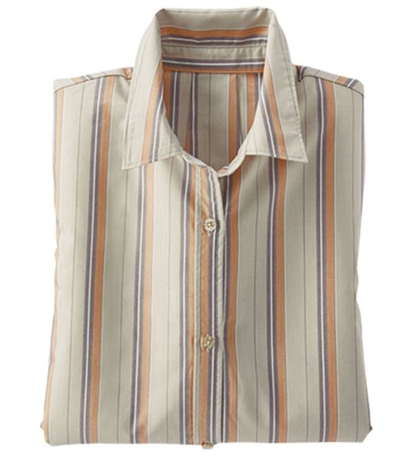 BELLUNA（ベルーナ）の「＜ＳＯＬＯＴＥＸ（Ｒ）＞ストレッチビッグシャツ（シャツ）」｜ベージュ系太ストライプ