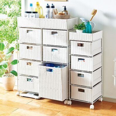 「ラタン調ランドリーチェスト（ランドリーラック・収納）」