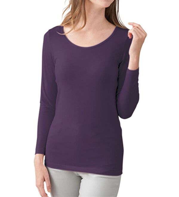 LAVIENNE（ラヴィエンヌ）の「＋５．２度のあったかインナー　ベリーヒート　クルーネック９分袖（肌着・インナーウェア）」｜詳細画像