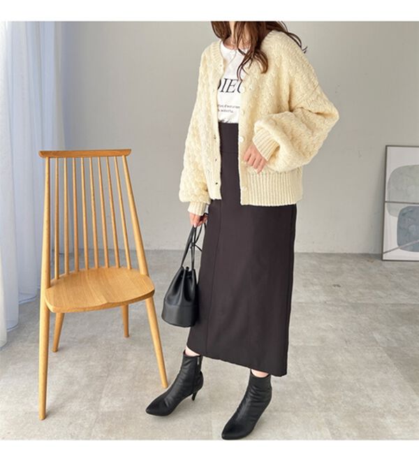 GeeRA（ジーラ）の「ポコポコケーブル編ニットカーディガン（ニットカーディガン）」｜詳細画像