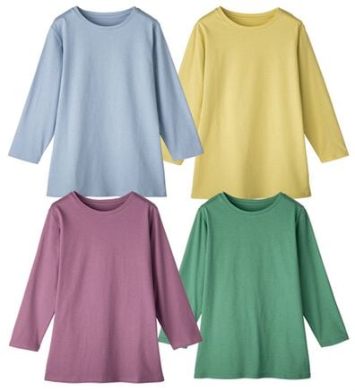 「【４色組】毎日活躍　綿１００％大人のお出かけＴシャツ（Tシャツ）」