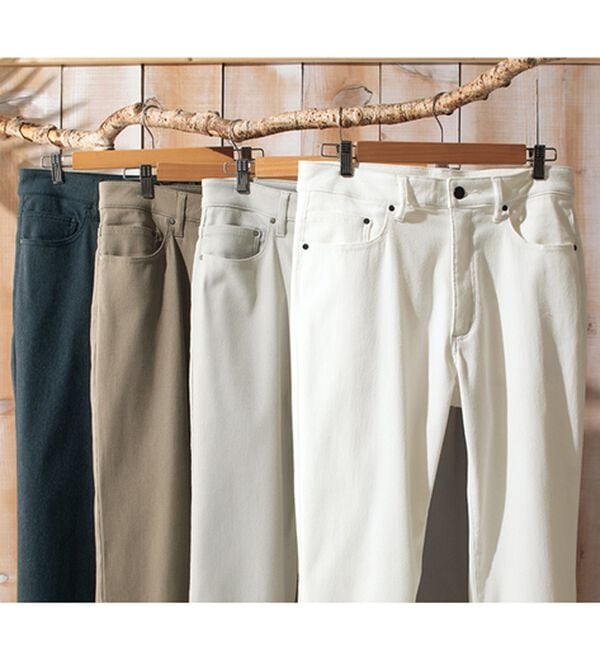 「＜コムルヴァン・オム＞ドビー織りストレッチパンツ（メンズフルレングスパンツ）」｜詳細画像