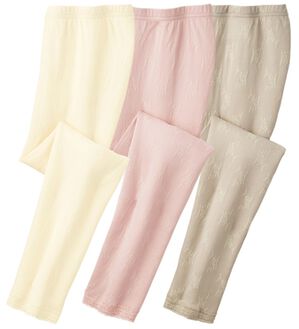 「【３色組】なめらかシルク入りジャカードボトム　７分丈（肌着・インナーウェア）」｜3色組