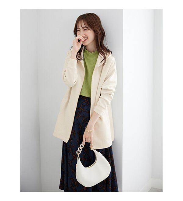 BELLUNA（ベルーナ）の「フードデザインとろみ素材ジップアップパーカー（パーカー）」｜詳細画像