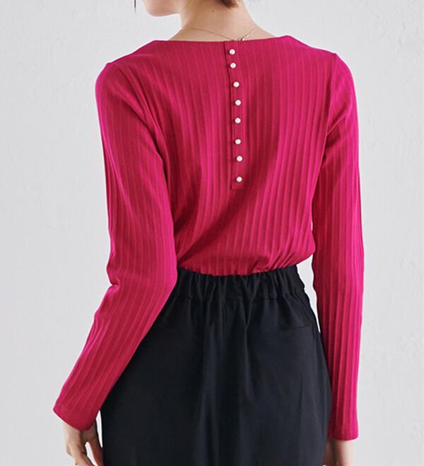 RANAN（ラナン）の「バックパール調釦リブカットソープルオーバー（カットソー）」｜詳細画像