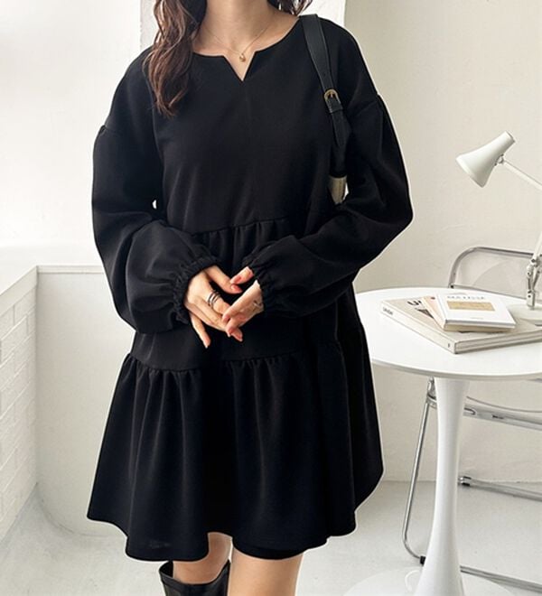 GeeRA（ジーラ）の「前後２ＷＡＹボリュームティアードブラウス（チュニック）」｜詳細画像