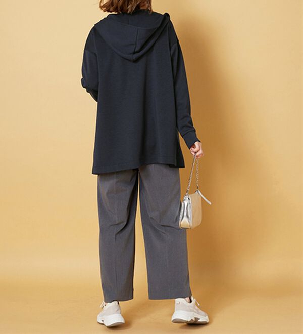 BELLUNA（ベルーナ）の「フードデザインとろみ素材ジップアップパーカー（パーカー）」｜詳細画像