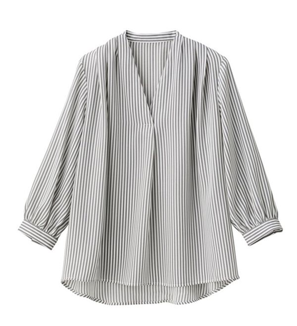 GeeRA（ジーラ）の「シルエットきれい！上品7分袖デザインブラウス（ブラウス）」｜詳細画像