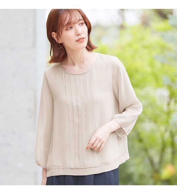 Viola e Viola（ヴィオラ エ ヴィオラ）の「タックデザインシフォンブラウス（ブラウス）」｜詳細画像