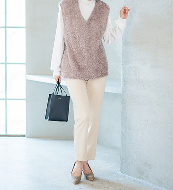 BELLUNA（ベルーナ）の「上品シャギー素材ベストアンサンブル（アンサンブル）」｜詳細画像