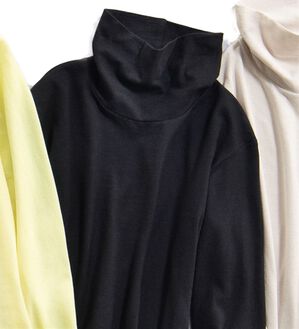 LAVIENNE（ラヴィエンヌ）の「カシミヤ入りシアー素材タートルネックインナー（肌着・インナーウェア）」｜ブラック