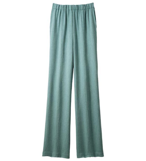 ルフラン（ルフラン）の「日本製肌にさらり綿混ラク楽パンツ（フルレングスパンツ）」｜ブルー