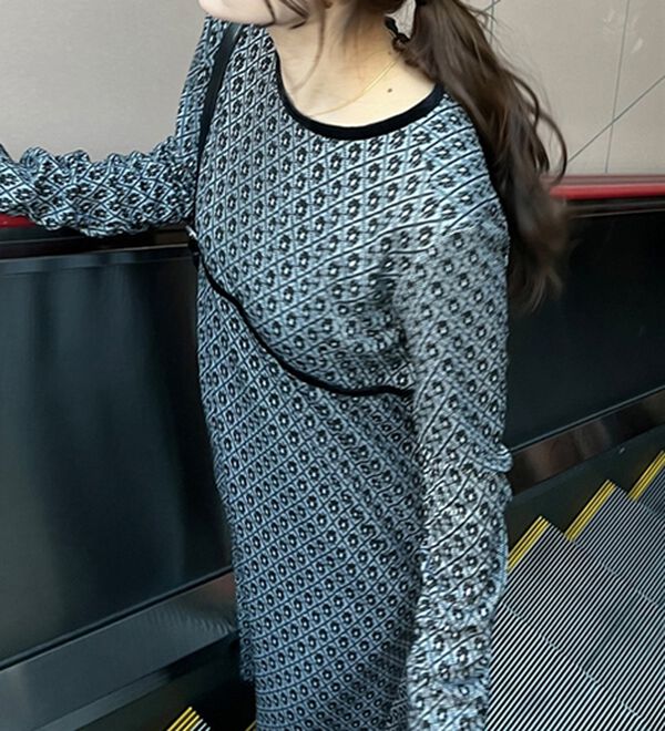 GeeRA（ジーラ）の「フラワージャカードパイピングワンピース（その他ワンピース）」｜詳細画像