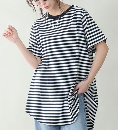 A HAPPY MARILYN（アハッピーマリリン）の「【Ｌ～９Ｌ】まるで魔法のお腹カバー、綿１００％裾フレアＴシャツ。（Tシャツ）」