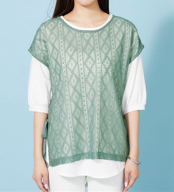 BELLUNA（ベルーナ）の「ラッセルレースサイドリボンアンサンブル（アンサンブル）」｜詳細画像