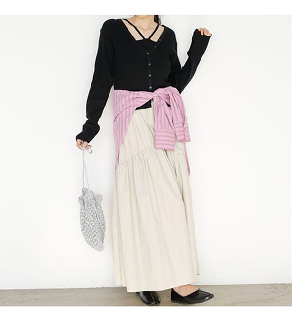 GeeRA（ジーラ）の「もちっと柔らかニットカーディガン＆キャミＳＥＴ（アンサンブル）」｜詳細画像