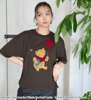 「＜Ｄｉｓｎｅｙ＞綿混素材ゆるっとＴシャツ（カットソー）」｜ブラウン(プー)